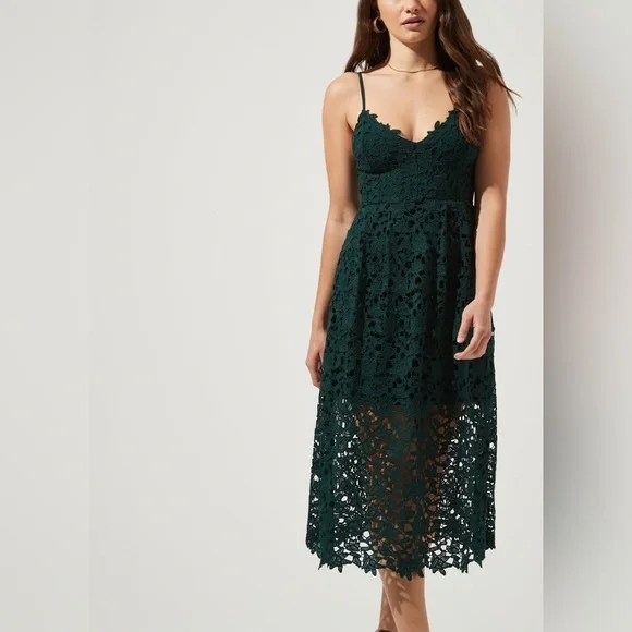 navy blue dress for baby girl Floral Lace Midi Dress main image 0
